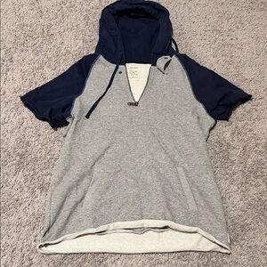 Scotch & Soda Gray and Navy V-Neck Sweater